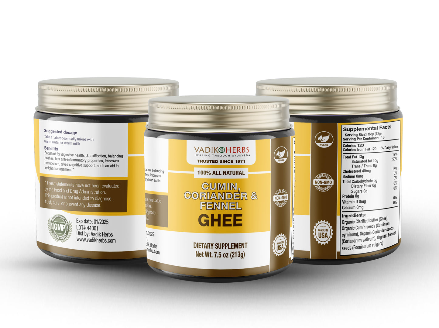 Cumin Coriander Fennel Ghee-Organic (7oz)