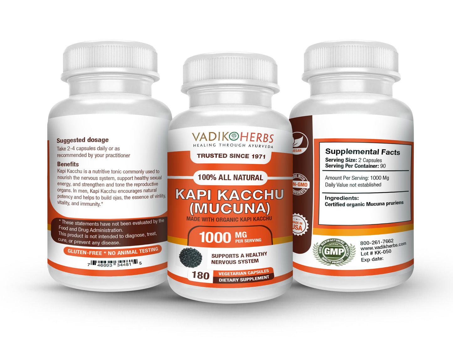 KAPI KACCHU (MUCUNA) CAPSULES - Vadik Herbs