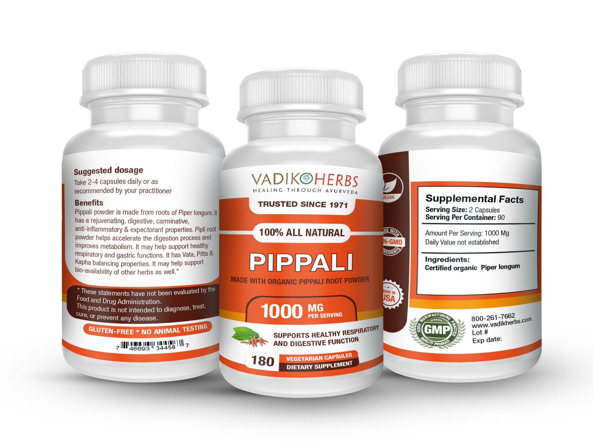 PIPPALI ROOT CAPSULES - Vadik Herbs