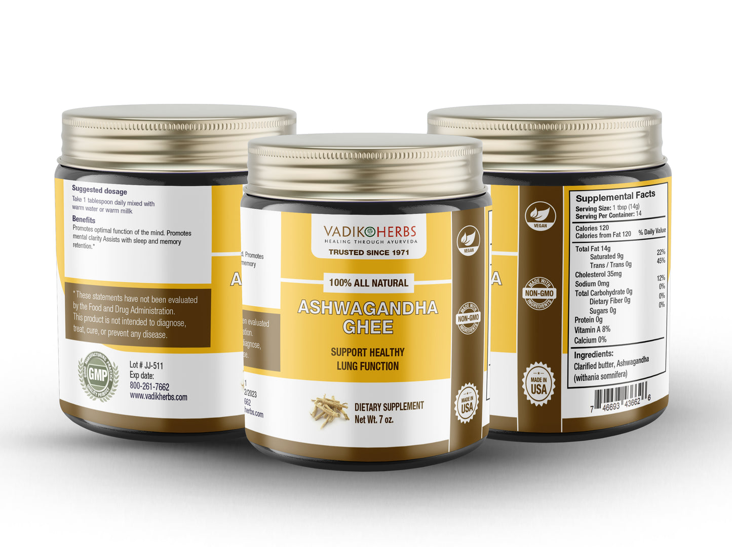 Ashwagandha Ghee-Organic (7oz) - Vadik Herbs