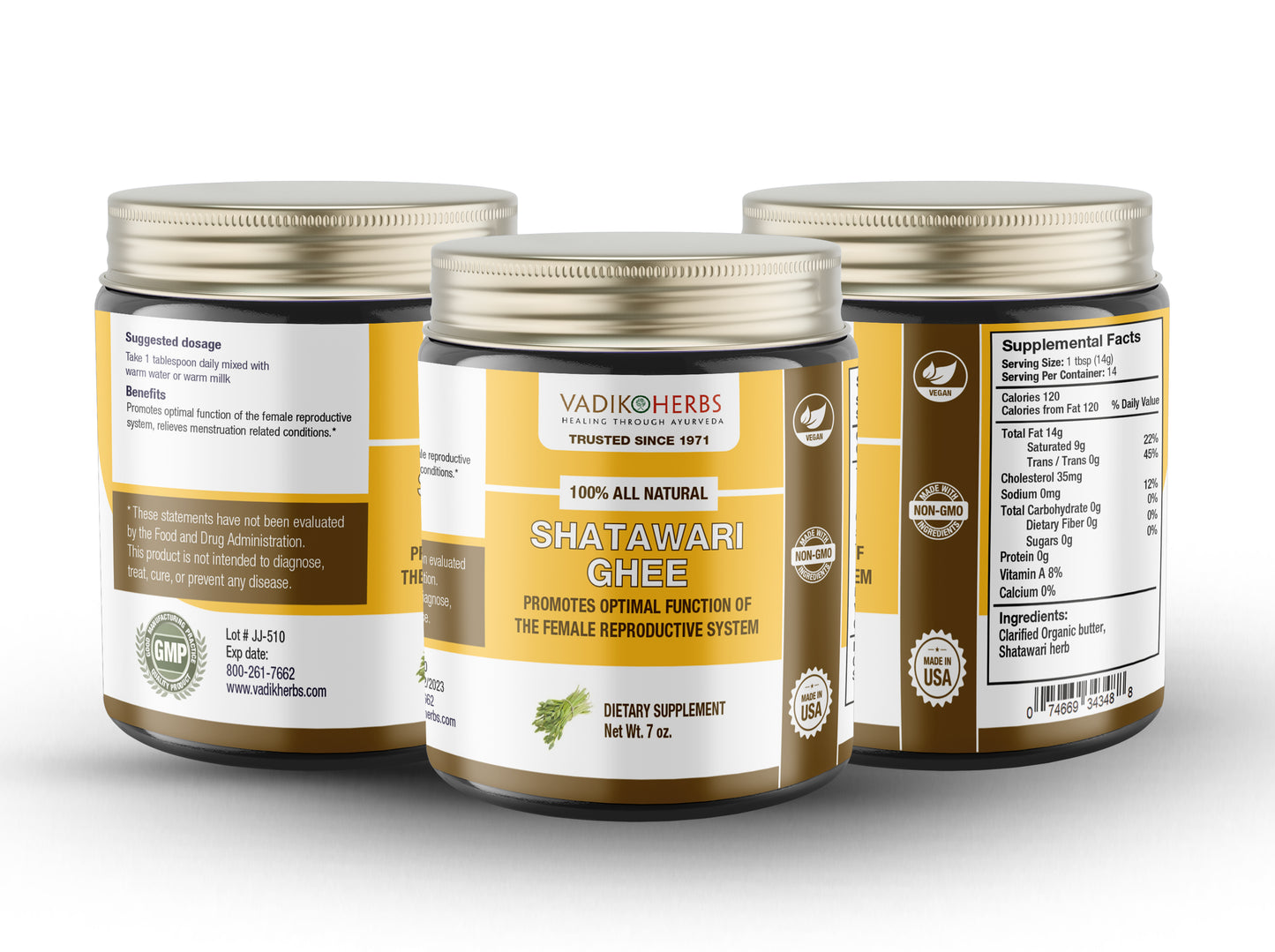 Shatawari Ghee-Organic (7oz) - Vadik Herbs