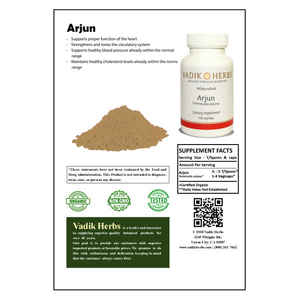Arjuna bark (Terminalia arjuna) - Vadik Herbs