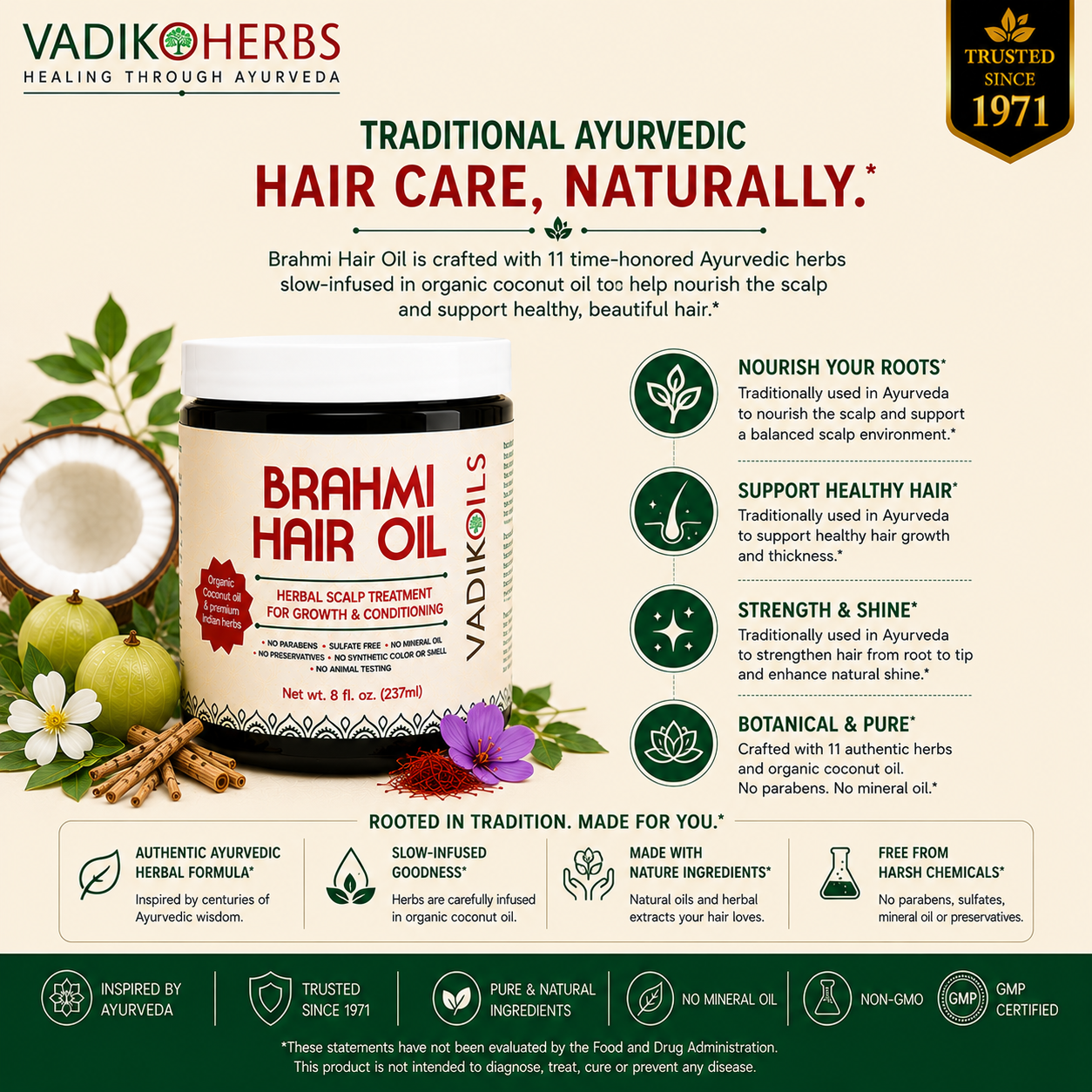 Brahmi Hair Oil (Growth and Conditioning)