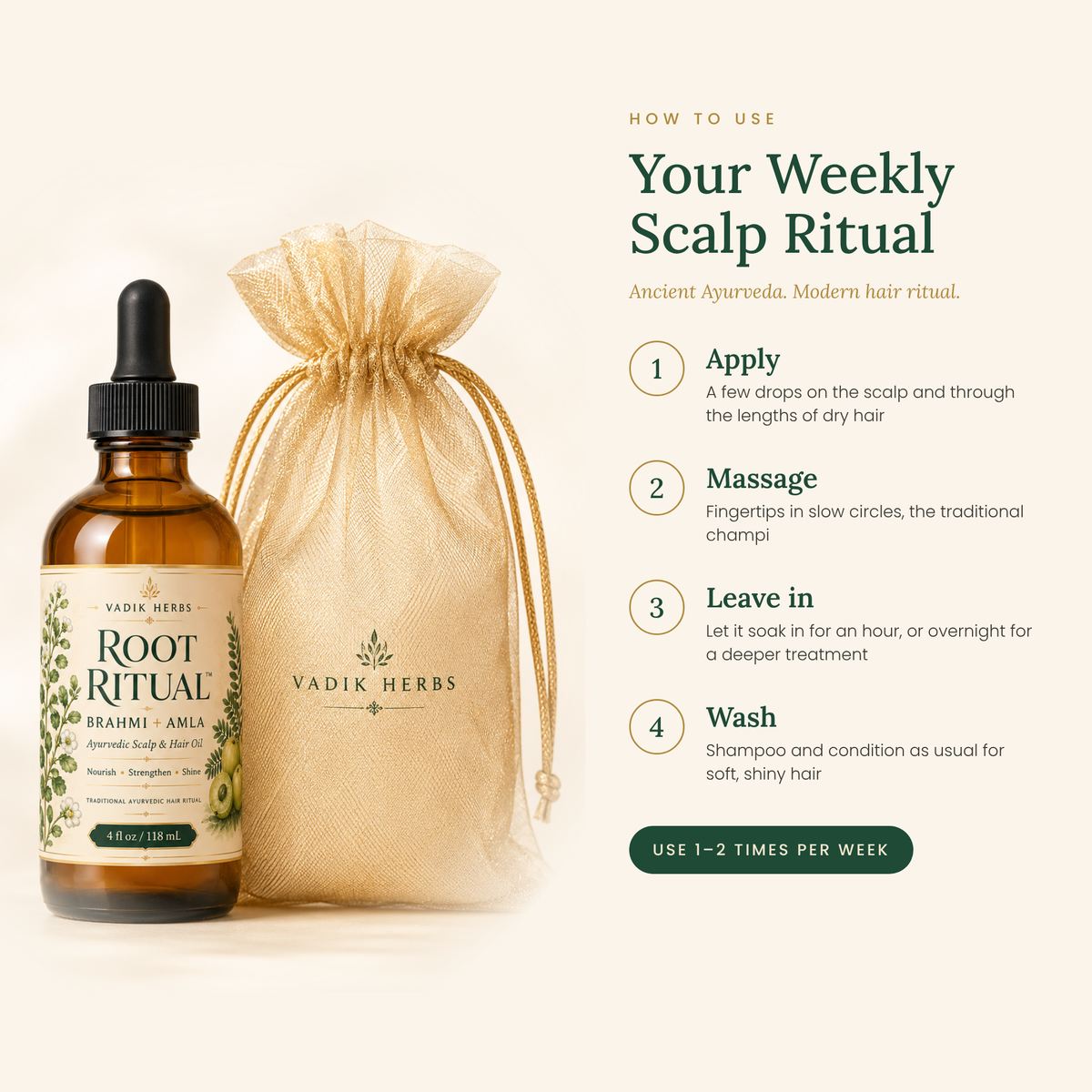 Root Ritual™ Brahmi + Amla Ayurvedic Scalp & Hair Oil (4 fl oz)