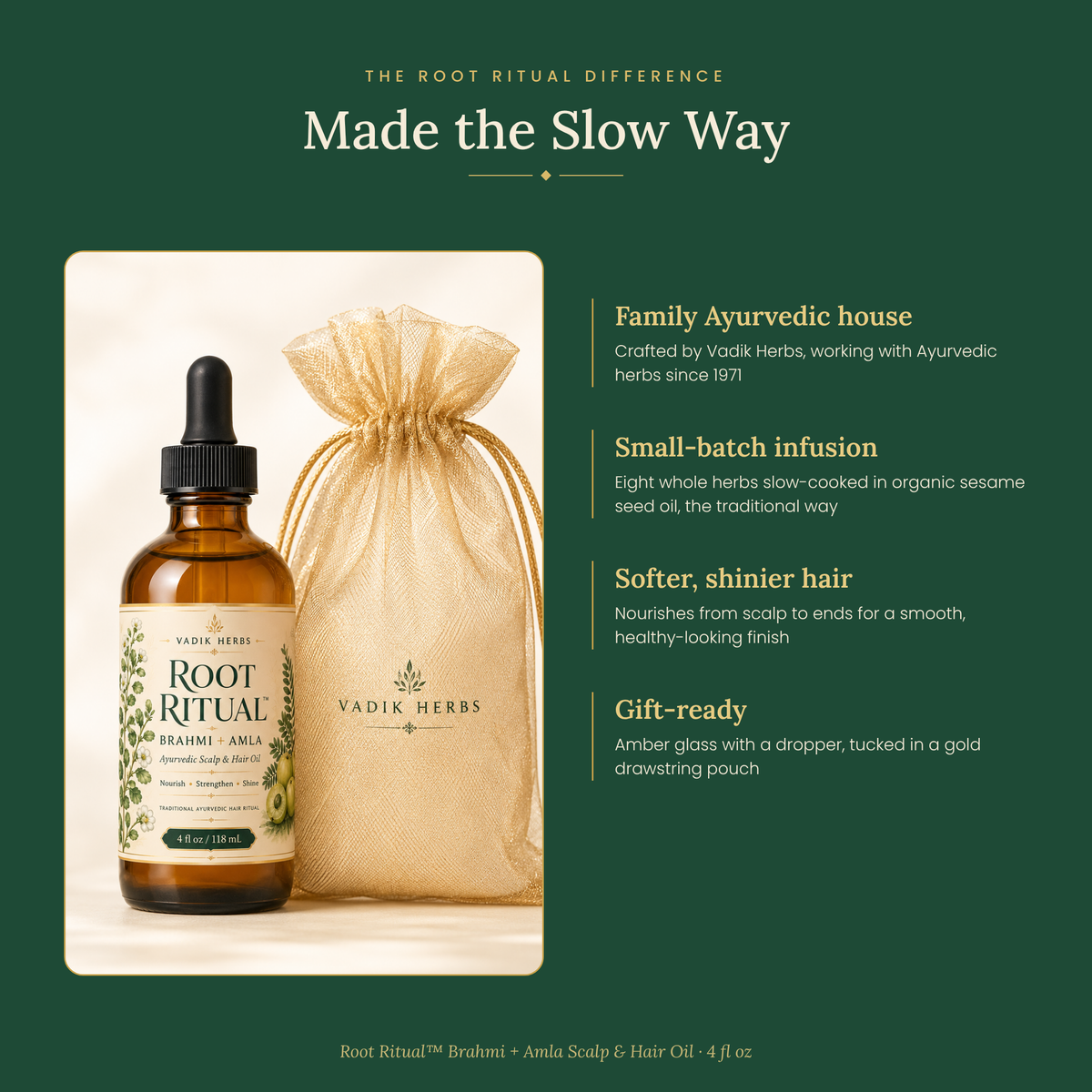 Root Ritual™ Brahmi + Amla Ayurvedic Scalp & Hair Oil (4 fl oz)